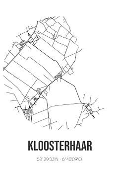 Kloosterhaar (Overijssel) | Landkaart | Zwart-wit van MijnStadsPoster