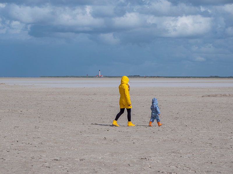 Wattenmeer am Westerheversand Leuchtturm an der Nordsee von Animaflora PicsStock