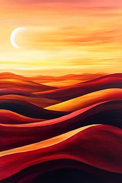 Desert landscape at sunset by Poster Art Shop