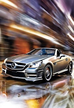 Mercedes Benz SLK convertible splash art by kevin gorter