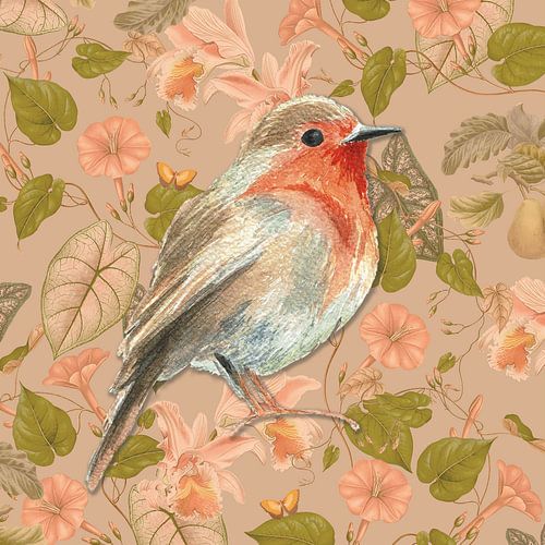 Robin Red Breast | Roodborstje op doek