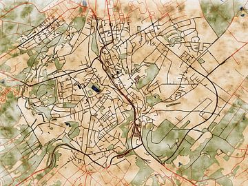 Kaart van Stolberg (Rheinland) in de stijl 'Serene Summer' van Maporia