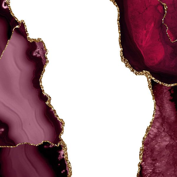 Burgundy &amp; Gold Agate Texture 21 by Aloke Design