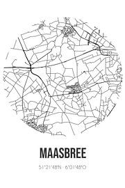 Maasbree (Limburg) | Carte | Noir et Blanc sur Affiches de lieux
