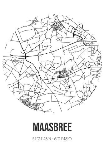 Maasbree (Limburg) | Karte | Schwarz und Weiß