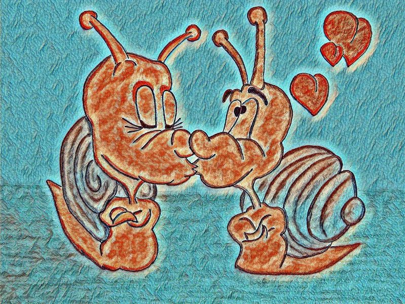 Kissing snails in love . by Jose Lok