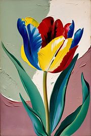 Colourful expressive tulip painting by Art & Soul Creations