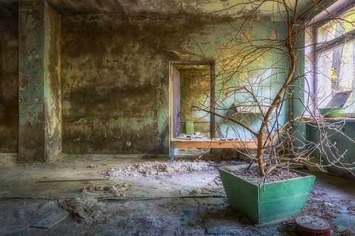 La salle d'attente de l'hôpital abandonné
