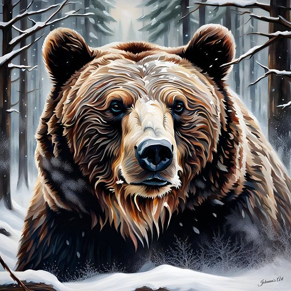 Wildtiere - Porträt eines Bären (2) von Johannas Art Creations