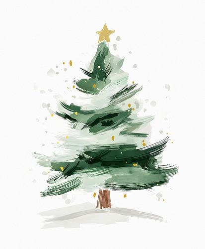 Arbre de Noël peint