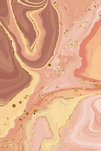 Vloeibaar marmer nr. 2 | Bruin-goud