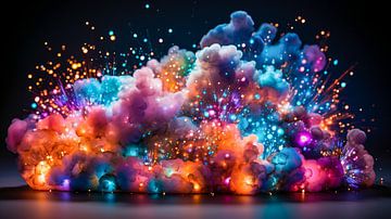 colourful splash of colour background with galaxy nebula by Animaflora PicsStock