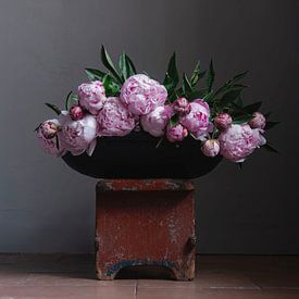 Peonies in earthenware bowl [square] by Affect Fotografie