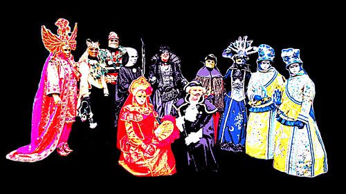 Venezianischen Karnevalskostümen mixed media art