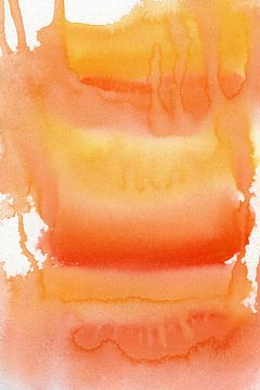 Abstract colorful watercolor in yellow, orange and terra. by Dina Dankers