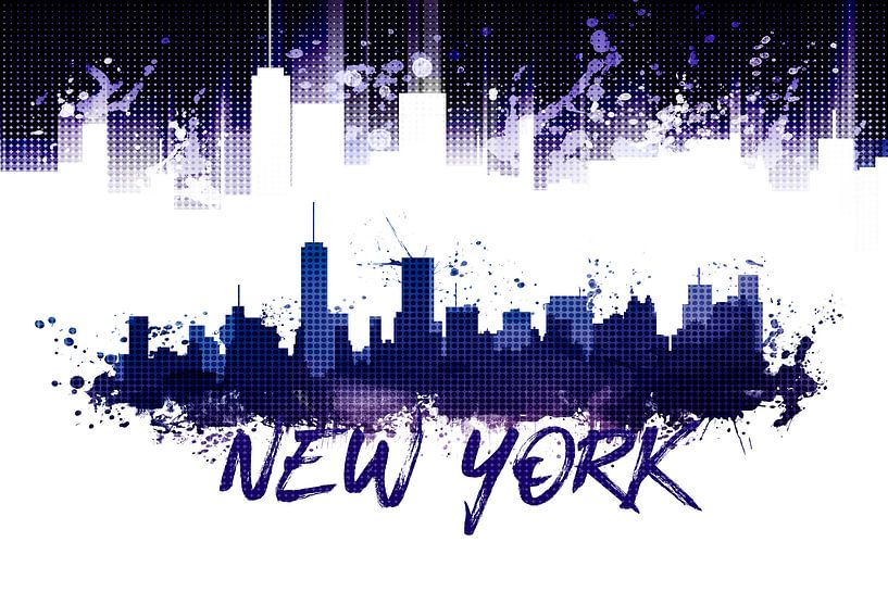 Graphic Art NYC Skyline Splashes | purple par Melanie Viola