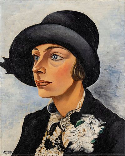 Charley Toorop, Lady with black hat, 1928