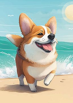 Cute Dog In The Beach van Demiourgos
