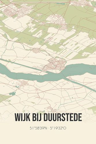 Alte Karte von Wijk bij Duurstede (Utrecht)
