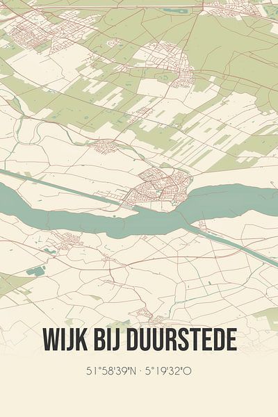 Vintage map of Wijk bij Duurstede (Utrecht) by Prints of Place