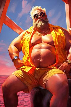 Sterke man op een jacht van BEARpictureart