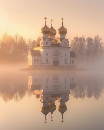 Church in a magical glow