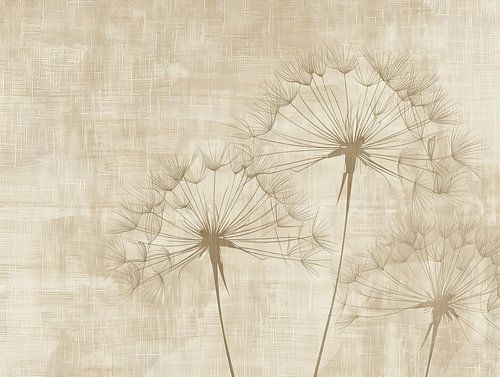 Peinture à la fleur beige