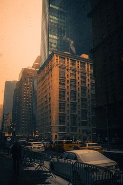 7th Avenue, New York in sneeuw van Jonas Röjestål