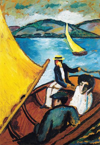 Zeilboot op de Tegernsee, August Macke, - 1910