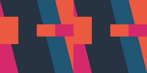 Geometrisch landschap in retro kleuren. Moderne abstracte minimalistische kunst VII