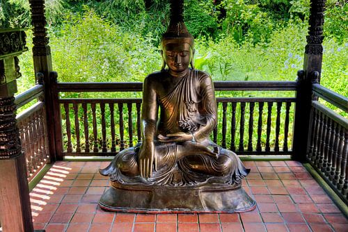 Buddha statue in the Nepal Himalaya pavilion Wiesent near Regensburg