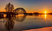 Sonnenuntergang an der IJssel-Brücke in Zwolle