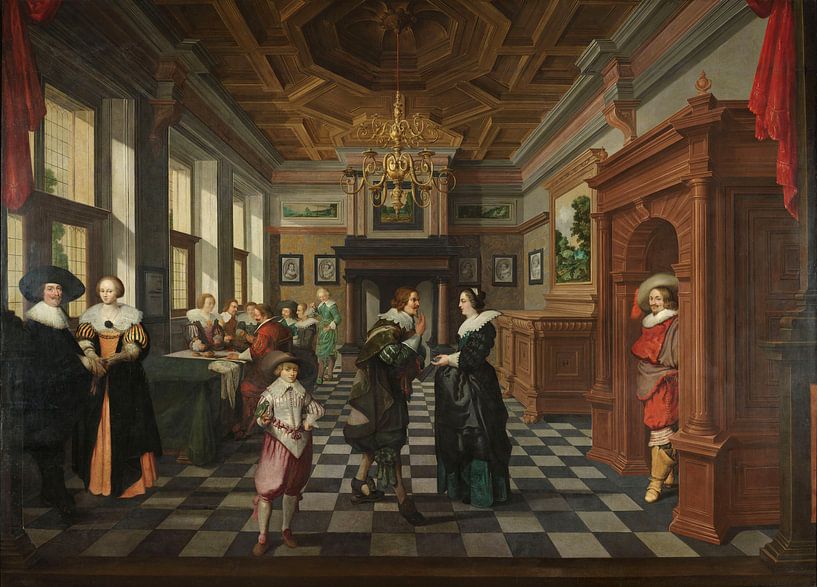 Seven-part room painting: An interior, Dirck van Delen by Masterful Masters