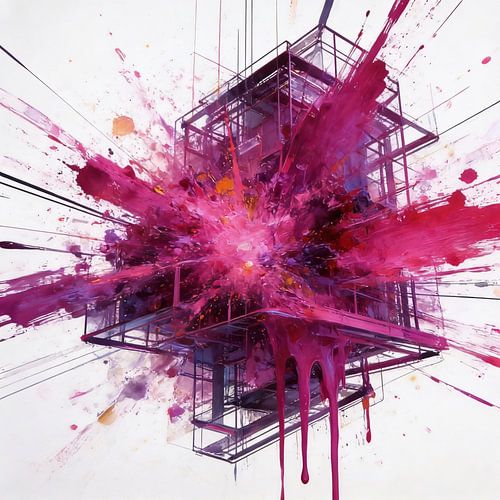 Magenta Ausbruch — Abstrakte Energie in Bewegung