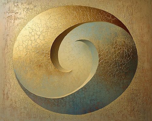 Œuvre d'art abstraite en or