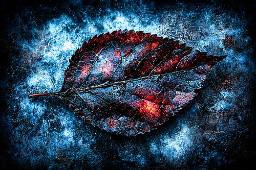 Blad met abstracte kleuren