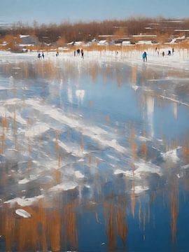 Abstract winterlandschap van Jolique Arte