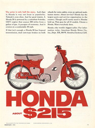 Art vintage print HONDA 1965