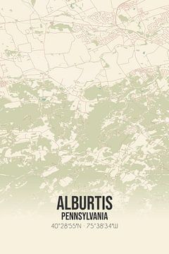 Carte ancienne d'Alburtis (Pennsylvanie), USA. sur Rezona