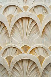 3D digital texture art as stone arches with gold and marble by Digitale Schilderijen