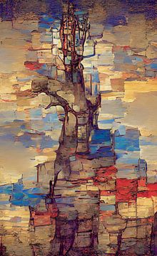 Mondrian-Baum 3 von Niek Traas