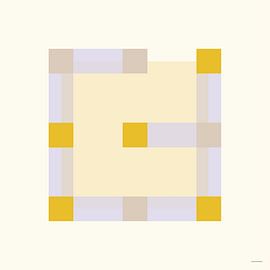 Abstract Yellow Lilac Square by Mid Century Art House