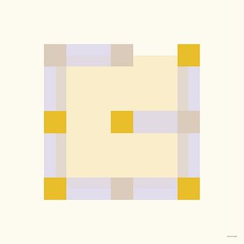 Abstract Yellow Lilac Square