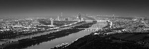 Panorama von Wien in schwarz-weiß