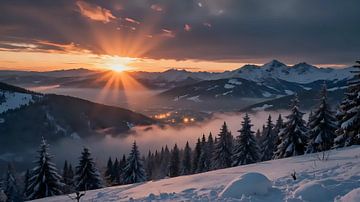 Une explosion de couleurs sur une splendeur blanche