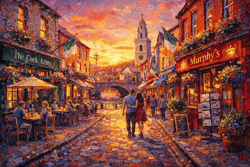 Cork in Ierland schilderij.