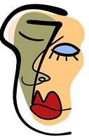 Abstracte lijntekening portret, oneliner drawing, abstracte digitale tekening