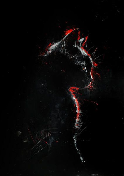 Malerei Abstrakte Katze von Kunst Laune
