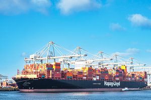 Containerschip Barzan bij de containerterminal in de haven van R van Sjoerd van der Wal Fotografie