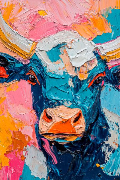 Colourful creatures - cows in a riot of colour by Poster Art Shop